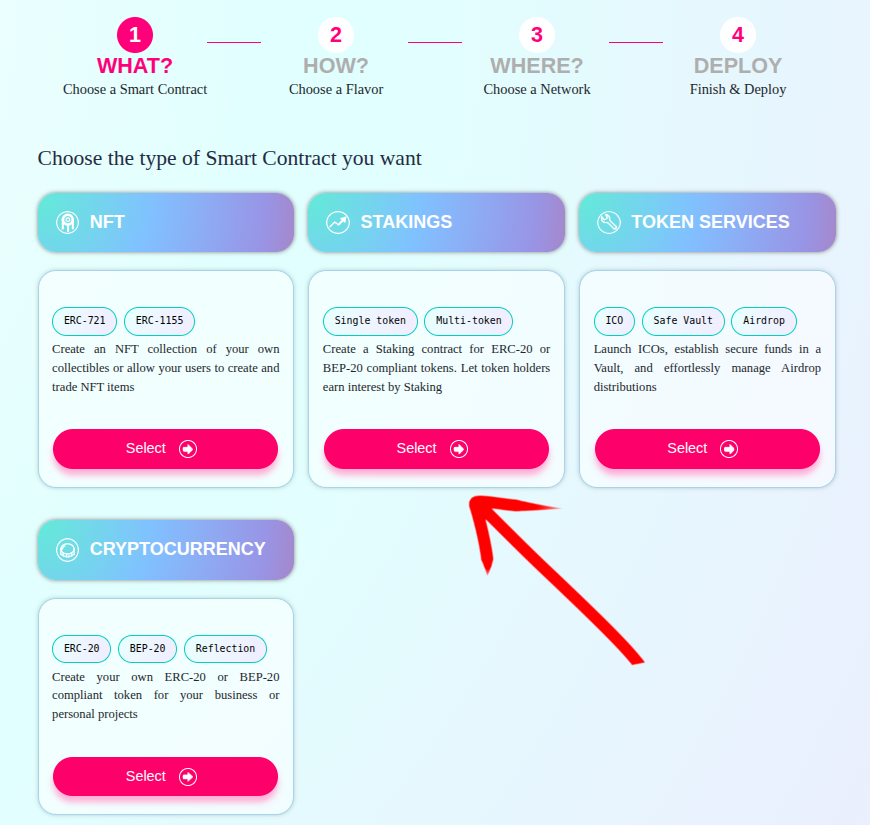 Open the Staking Solutions section